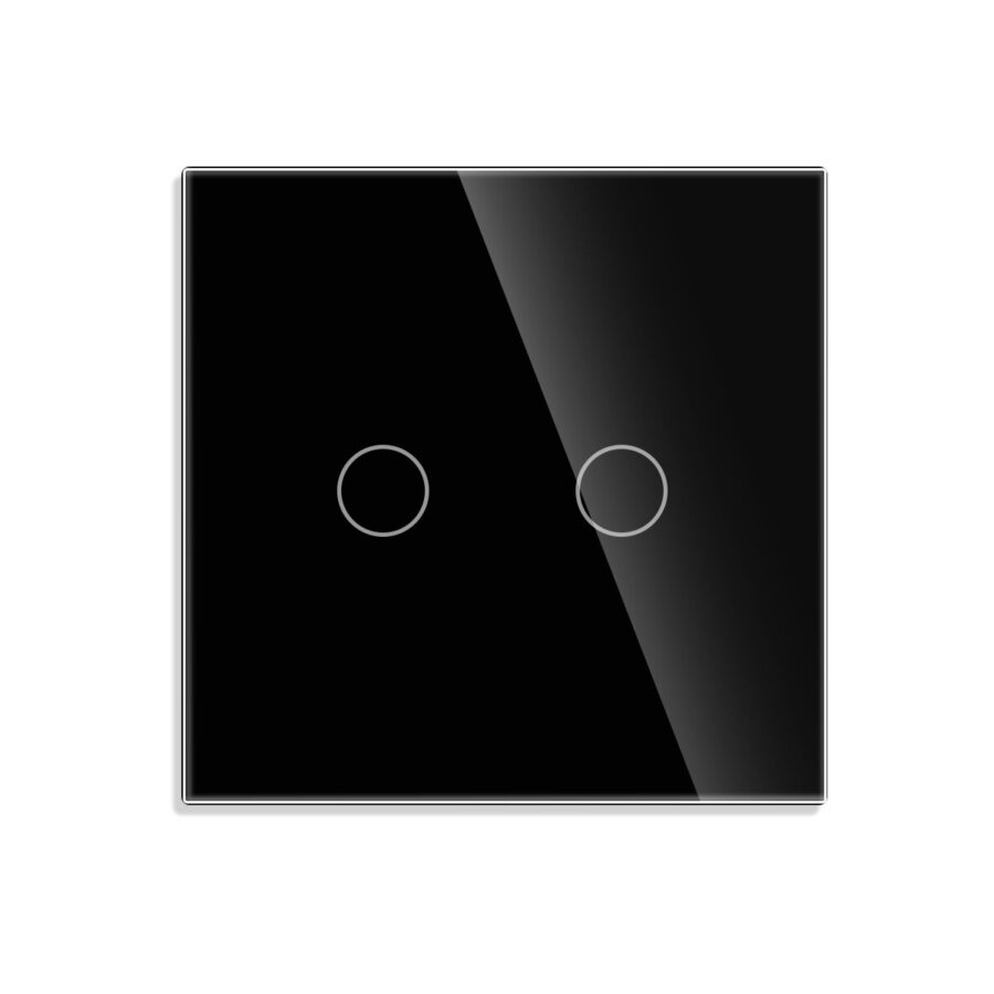 Dvipolis sensorinis jungiklio dangtelis Feelspot, juodas, 86x86mm