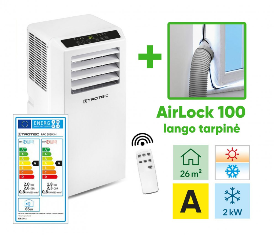 Mobilus oro kondicionierius Trotec PAC 2010 SH ir lango tarpinė Trotec AirLock 100