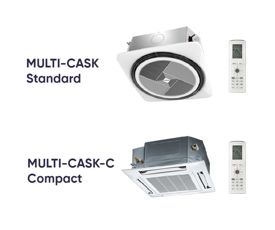 Vidiniai kasetinių multi-split šildymo-kondicionavimo sistemų blokai Tekno Point CASK