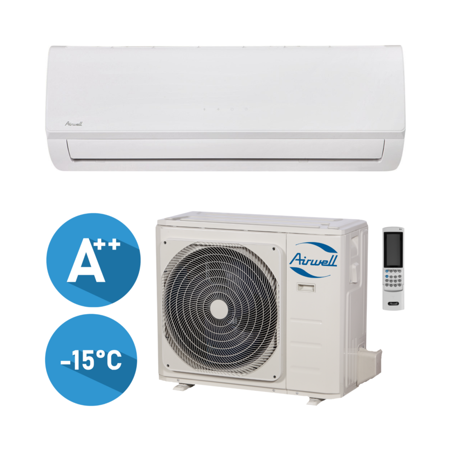 Airwell AURA HDLA-025N-09M25/YDAA-025H-09M25 efektyvus šildymas iki -15°C