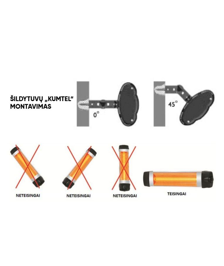 Kvarcinis infraraudonųjų spindulių šildytuvas Kumtel Ecoray EX-25 Kvarcinis infraraudonųjų spindulių šildytuvas Kumtel Ecoray EX-25